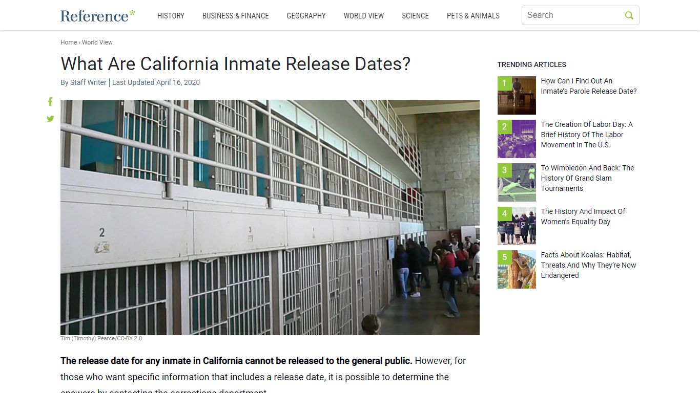 What Are California Inmate Release Dates? - reference.com